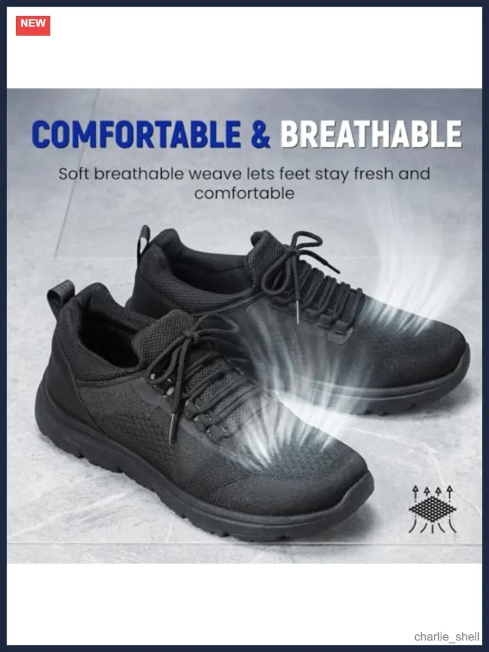 Men's Lightweight Breathable Work Sneakers Memory Foam Chef Shoes